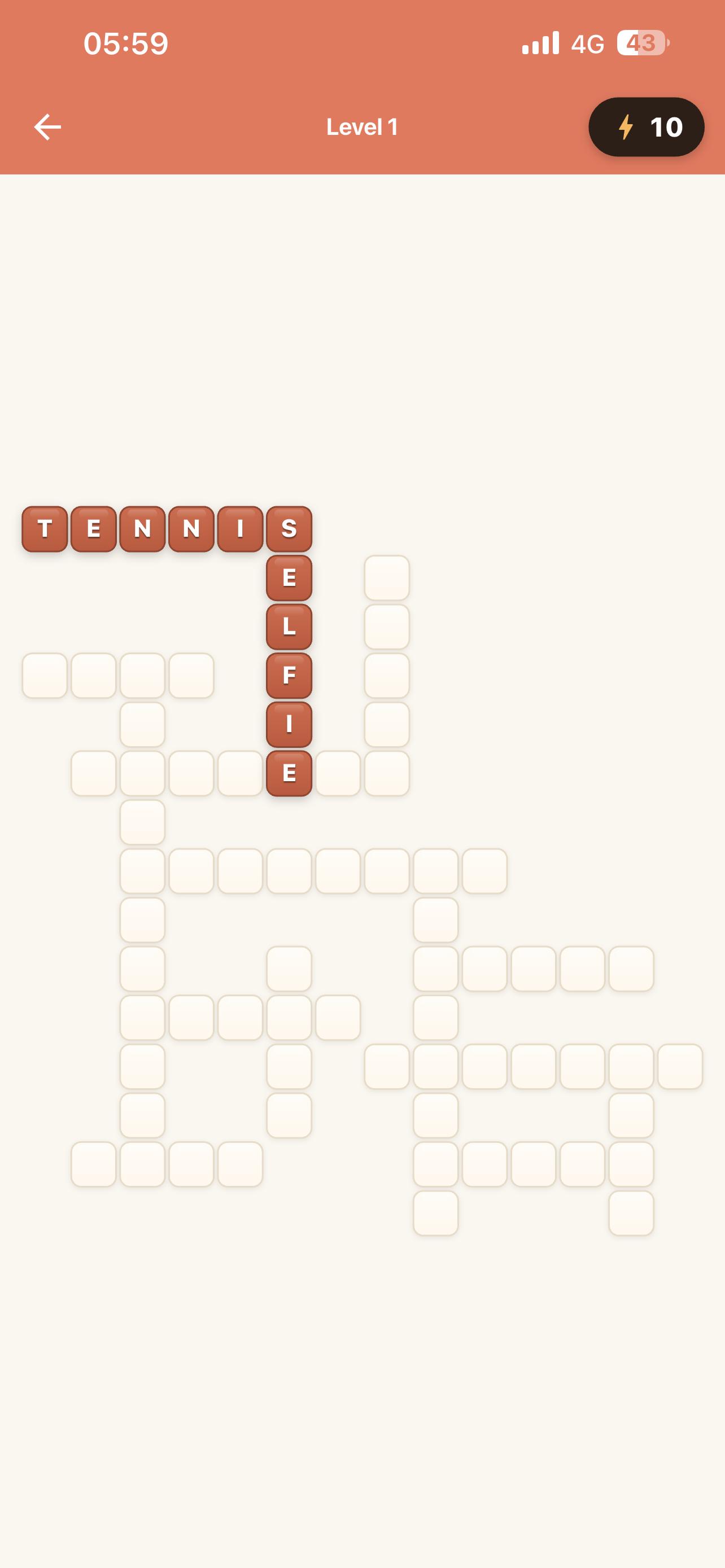 A crossword grid in progress