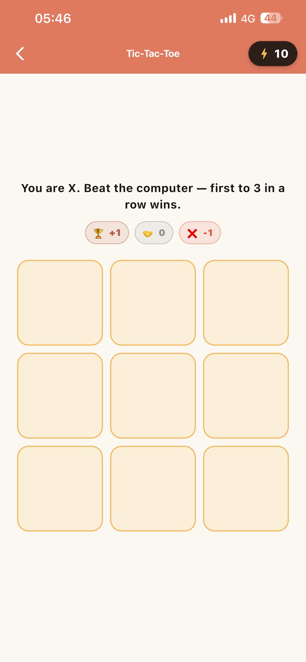 Tic-tac-toe mini-game